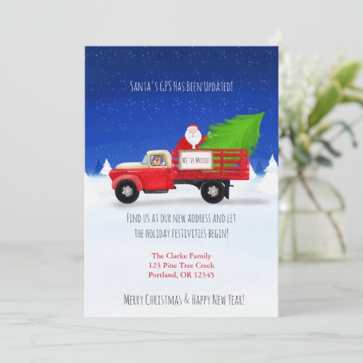 Kerstman in  vrachtwagen met Kerstboom die bewegen Aankondiging (Staand voorkant)