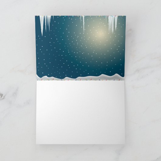 Kerstman in Vrolijke Kerstmis van het Venster Feestdagen Kaart (Binnen)