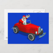 kerstman in warme weg feestdagenkaart (Voorkant / Achterkant)