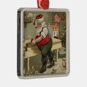 Kerstman in werkplaats metalen ornament (Rechts)