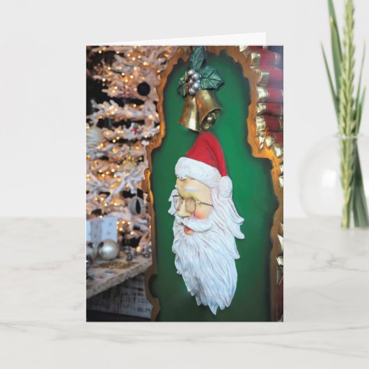 Kerstman in winkelruit  kaart (Voorkant)