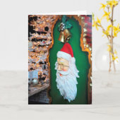 Kerstman in winkelruit  kaart (Gele Bloem)