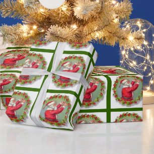 kerstman in Wreats Wrapping Paper Cadeaupapier