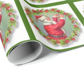 kerstman in Wreats Wrapping Paper Cadeaupapier (Rol Hoek)