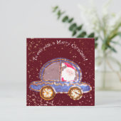 Kerstman in zijn auto met Kerstmis (Staand voorkant)