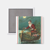 Kerstman in zijn boot magneet (Voorkant / Achterkant)