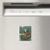 Kerstman in zijn boot magneet (Insitu (Vaatwasser))