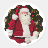  kerstman in zijn glorie voor Kerstmis Ronde Sticker (Voorkant)