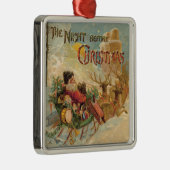  kerstman in zijn rendierslee metalen ornament (Rechts)