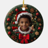Kerstman in zijn slee keramisch ornament (Achterkant)