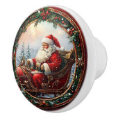 Kerstman in zijn slee keramische knop (Rechts)
