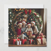 Kerstman in zijn slee kerstkaart (Achterkant)