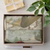 Kerstman in zijn slee met speelgoed Tissuepapier (Geschenk)