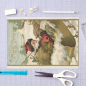 Kerstman in zijn slee met speelgoed Tissuepapier (Craft)