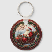 Kerstman in zijn slee sleutelhanger (Voorkant)