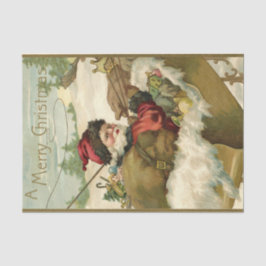 Kerstman in zijn slee tissuepapier