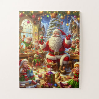 Kerstman in zijn werkplaats 30 extra grote stukken legpuzzel