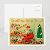 Kerstman in zijn werkplaats briefkaart (Voorkant / Achterkant)