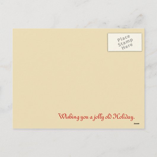 Kerstman in zijn werkplaats feestdagenkaart (Achterkant)