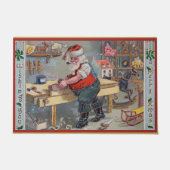 Kerstman in zijn Workshop, Vrolijk Kerstfeest, Deurmat (Voorkant)