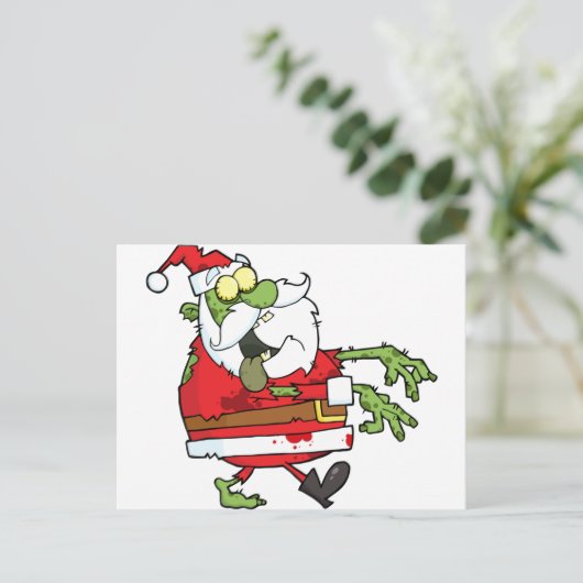 Kerstman in Zombie Feestdagenkaart (Staand voorkant)