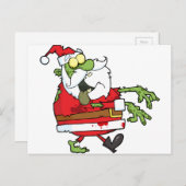 Kerstman in Zombie Feestdagenkaart (Voorkant / Achterkant)