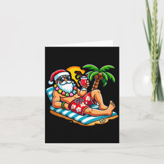 Kerstman in zwembroek zomer kerst strandfeest kaart