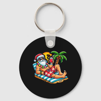 Kerstman in zwembroek zomer kerst strandfeest sleutelhanger