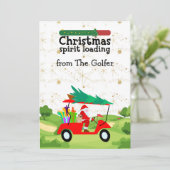 Kerstman is aan het golfen Kerstlading Feestdagenkaart (Staand voorkant)