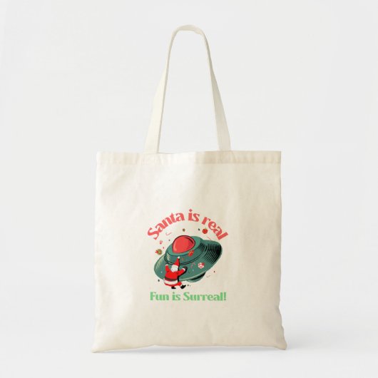 Kerstman Is Echt Plezier Is Surreal Tote Bag (Voorkant)