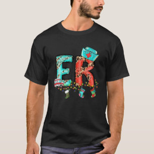Kerstman is favoriet ER Verpleegster Xmas Licht Sa T-shirt