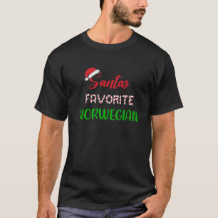 Kerstman is favoriet Noorse pyjama kerst Kerstmis T-shirt