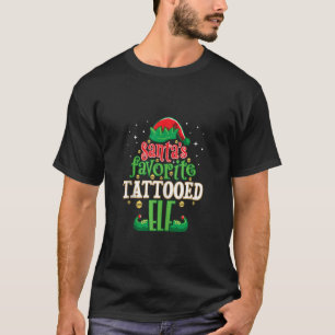Kerstman is favoriet Tattooed Elf Kerstmis Matchin T-shirt
