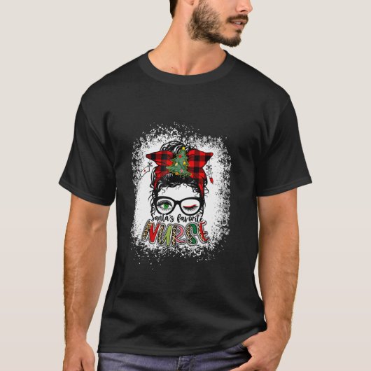 Kerstman is favoriete verpleegster Kerstmis Moeder T-shirt (Voorkant)