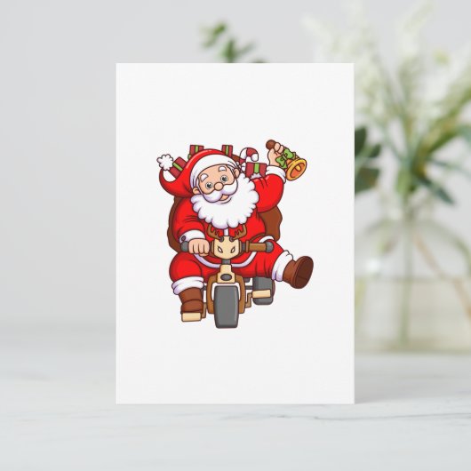 kerstman is het bezorgen van cadeautjes dozen op e kaart (Staand voorkant)