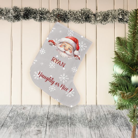 Kerstman is hier aangepaste naam en bericht grote kerstsok