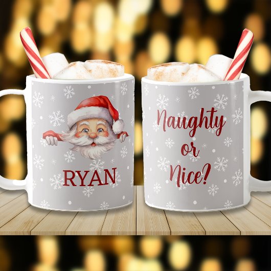 Kerstman is hier aangepaste naam en bericht koffiemok