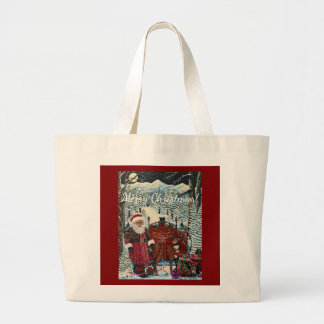 Kerstman is klaar grote tote bag
