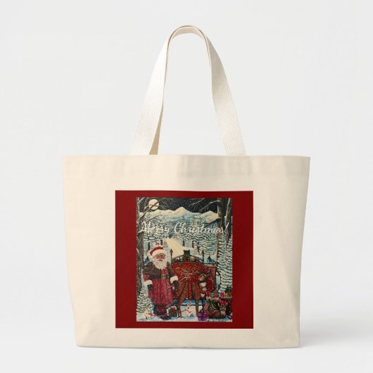 Kerstman is klaar grote tote bag (Voorkant)