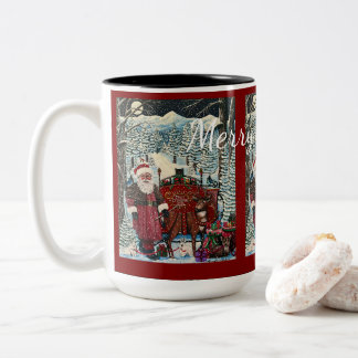 Kerstman is klaar tweekleurige koffiemok