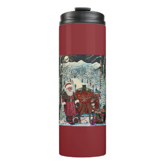 Kerstman is klaar voor de lancering thermosbeker