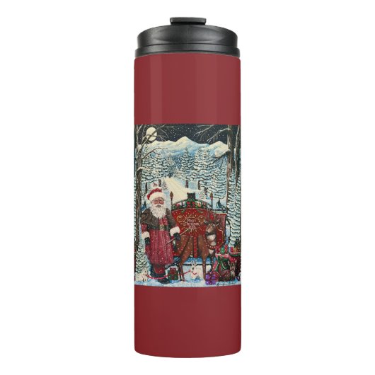 Kerstman is klaar voor de lancering thermosbeker (Voorkant)