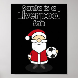 Kerstman Is Liverpool Voetbal Fan Funny Voetbal Ch Poster