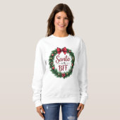 Kerstman is mijn beste vriendin Dames sweatshirt (Voorkant volledig)