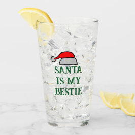 Kerstman is mijn Bestie Glas