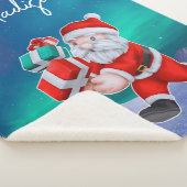 Kerstman is onderweg naar het noorderlicht kerst sherpa deken (3/4)