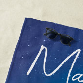 Kerstman is onderweg naar het noorderlicht kerst strandlaken (In situ)