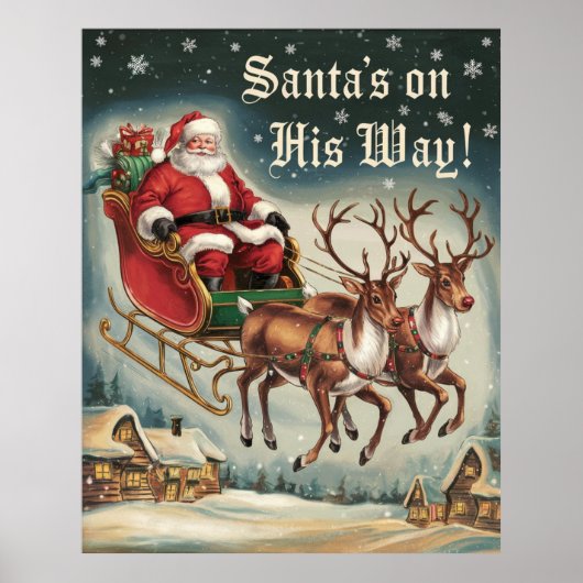 Kerstman is onderweg! poster (Voorkant)
