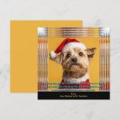 Kerstman is onderweg Yorkie kerstfoto Kaart (Voorkant / Achterkant)