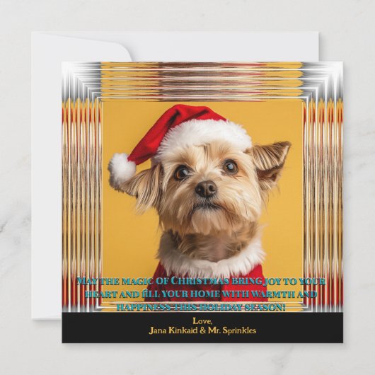 Kerstman is onderweg Yorkie kerstfoto Kaart (Voorkant)